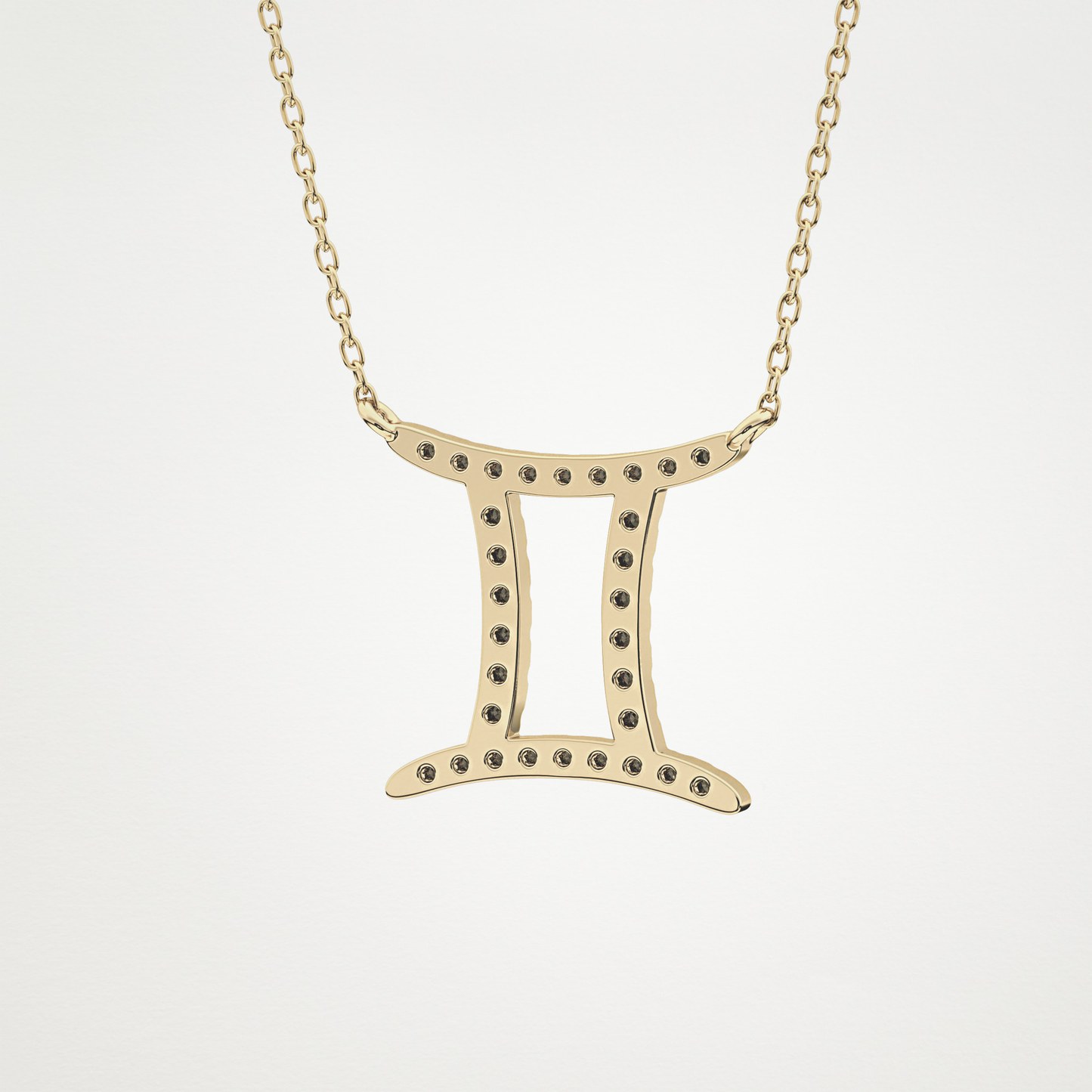 0.13 TCW Round Lab Grown Diamond Gemini Zodiac Sign Necklace