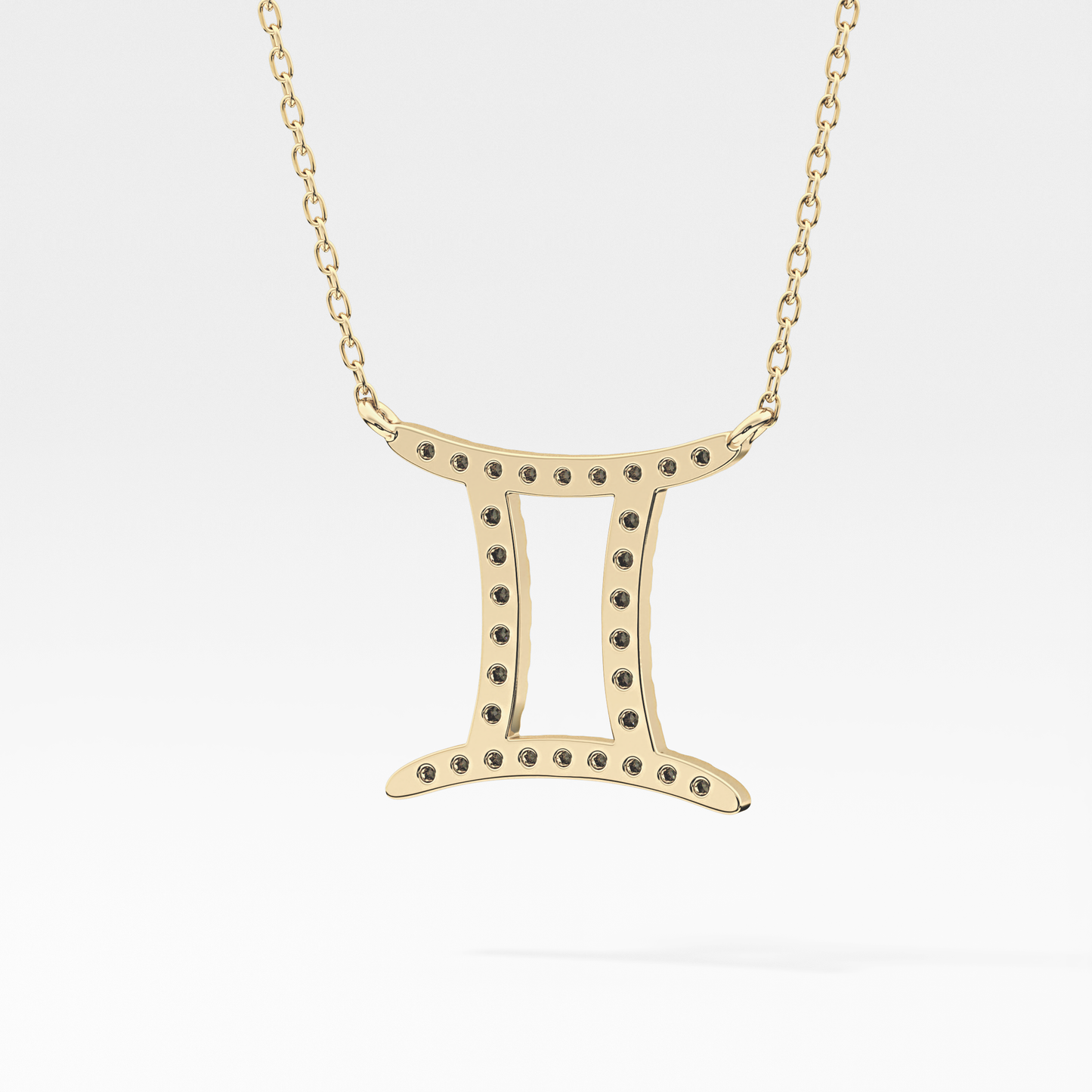0.13 TCW Round Lab Grown Diamond Gemini Zodiac Sign Necklace