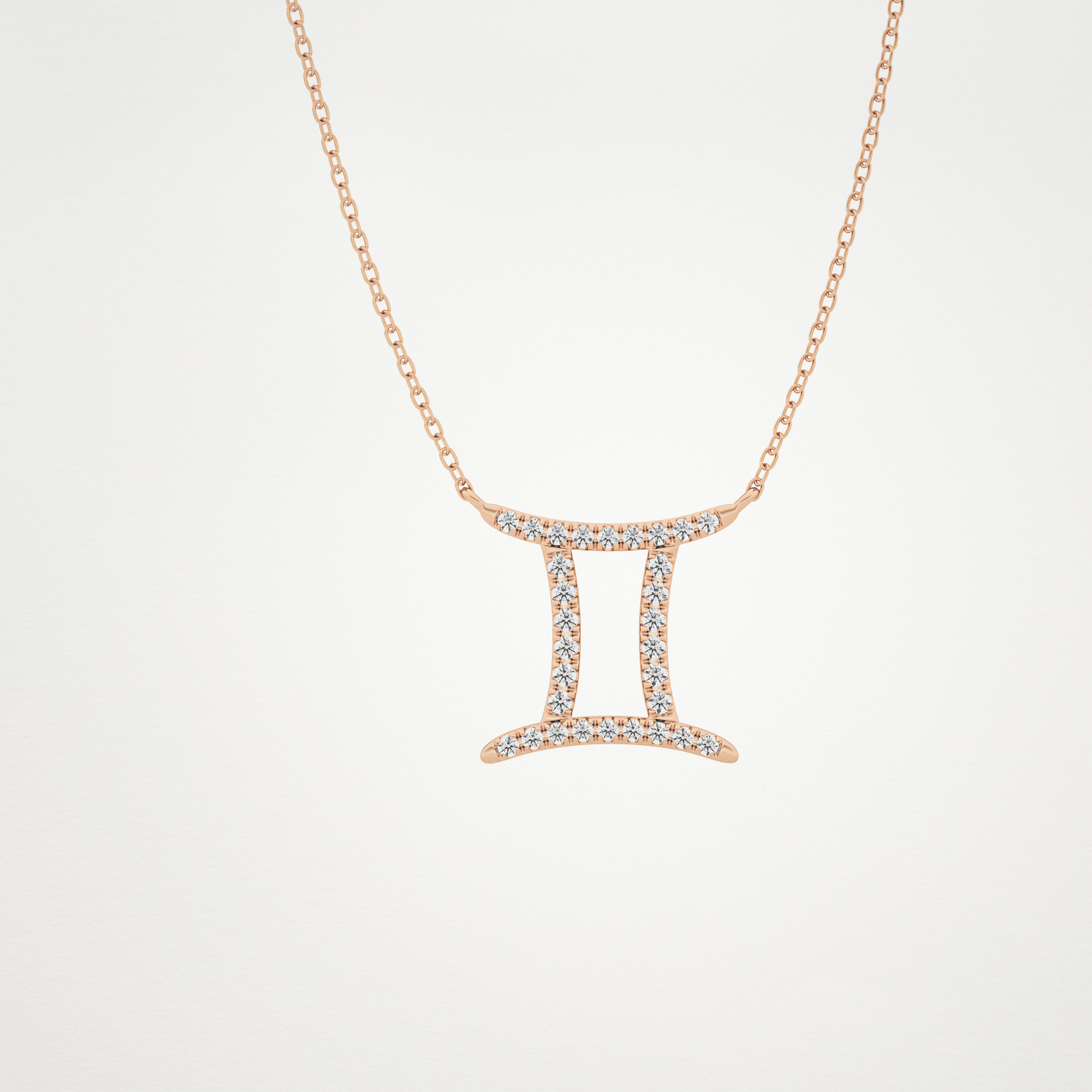 0.13 TCW Round Lab Grown Diamond Gemini Zodiac Sign Necklace