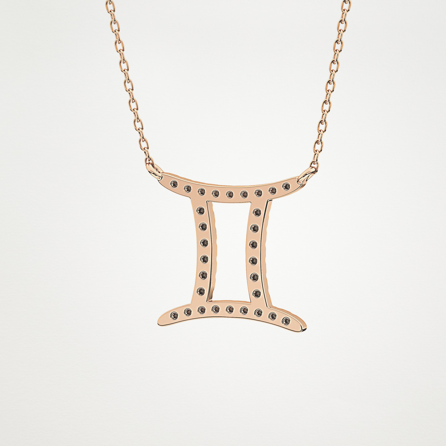 0.13 TCW Round Lab Grown Diamond Gemini Zodiac Sign Necklace