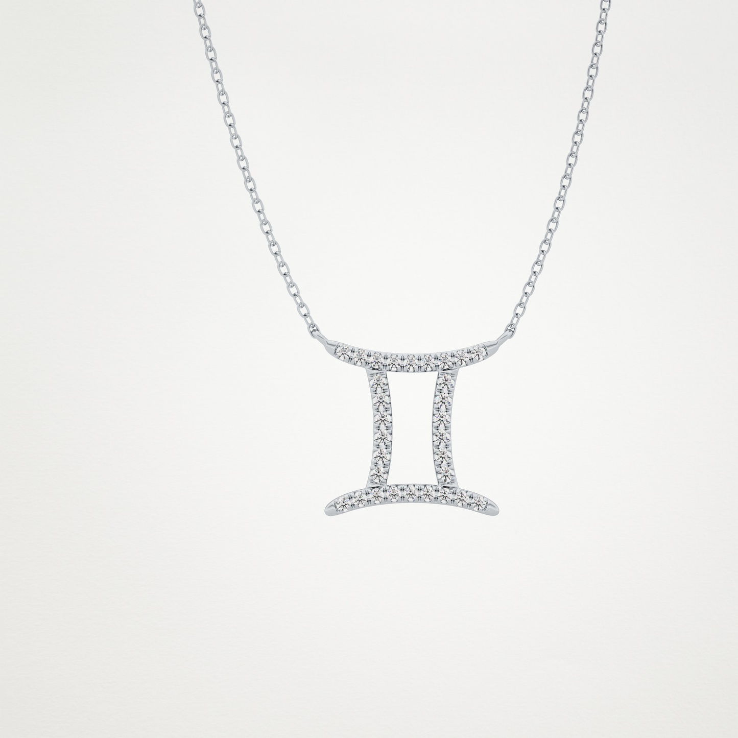 0.13 TCW Round Lab Grown Diamond Gemini Zodiac Sign Necklace