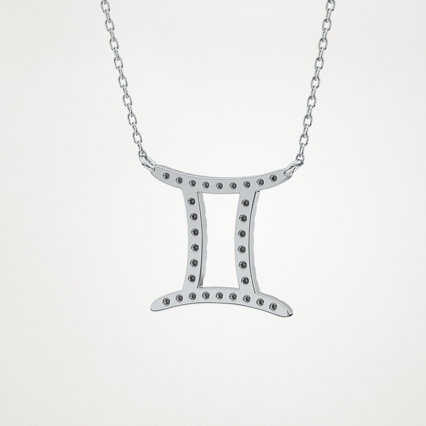 0.13 TCW Round Lab Grown Diamond Gemini Zodiac Sign Necklace