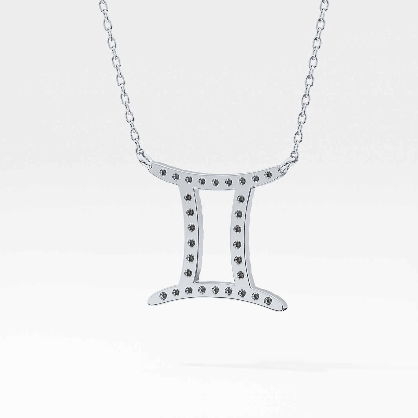 0.13 TCW Round Lab Grown Diamond Gemini Zodiac Sign Necklace