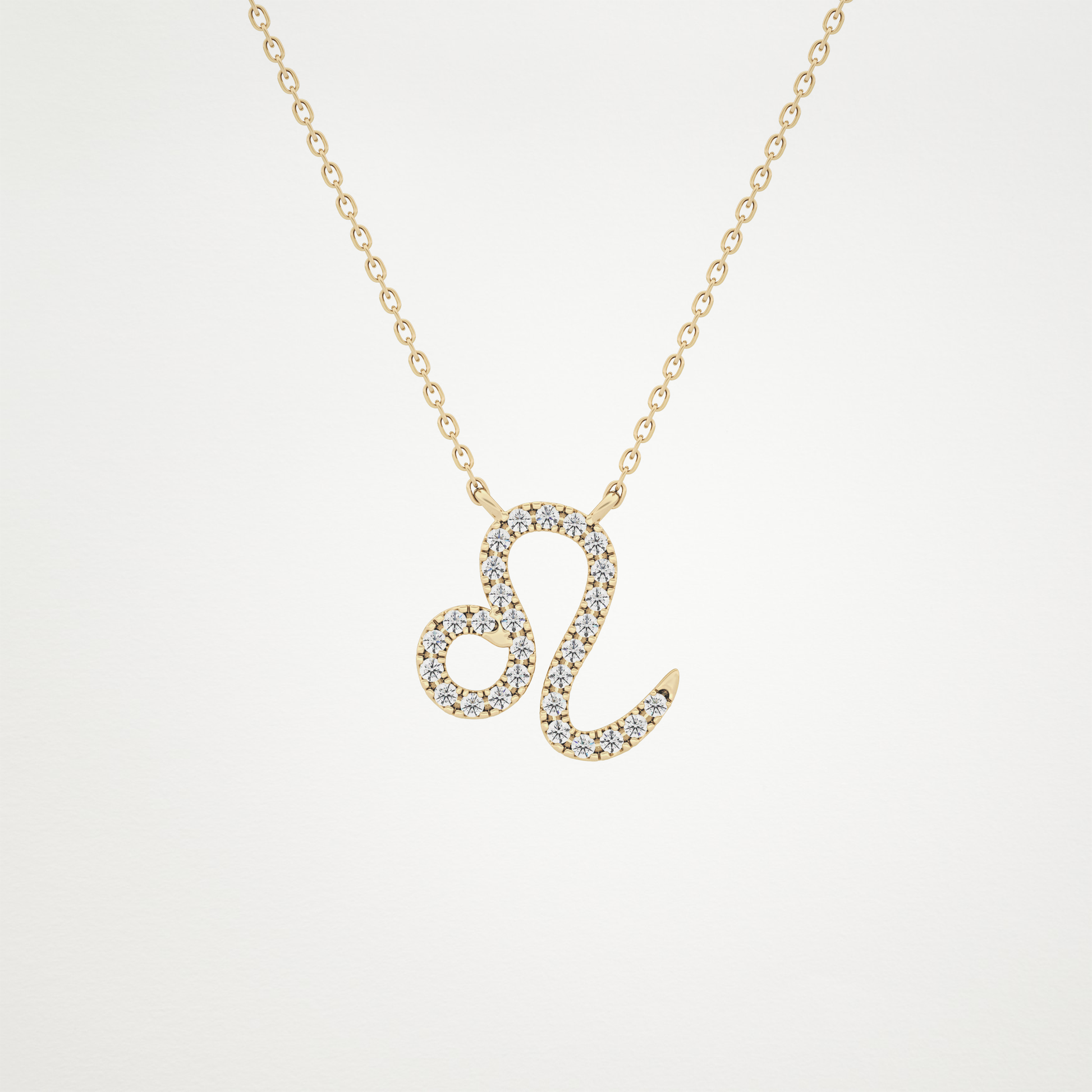 0.14 TCW Round Lab Grown Diamond Leo Zodiac Sign Necklace