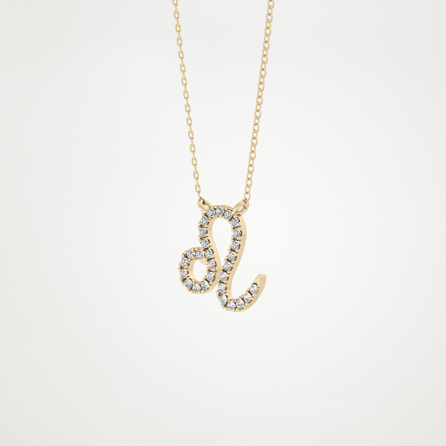0.14 TCW Round Lab Grown Diamond Leo Zodiac Sign Necklace