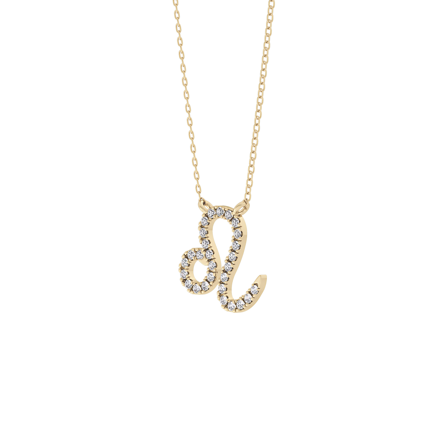 0.14 TCW Round Lab Grown Diamond Leo Zodiac Sign Necklace