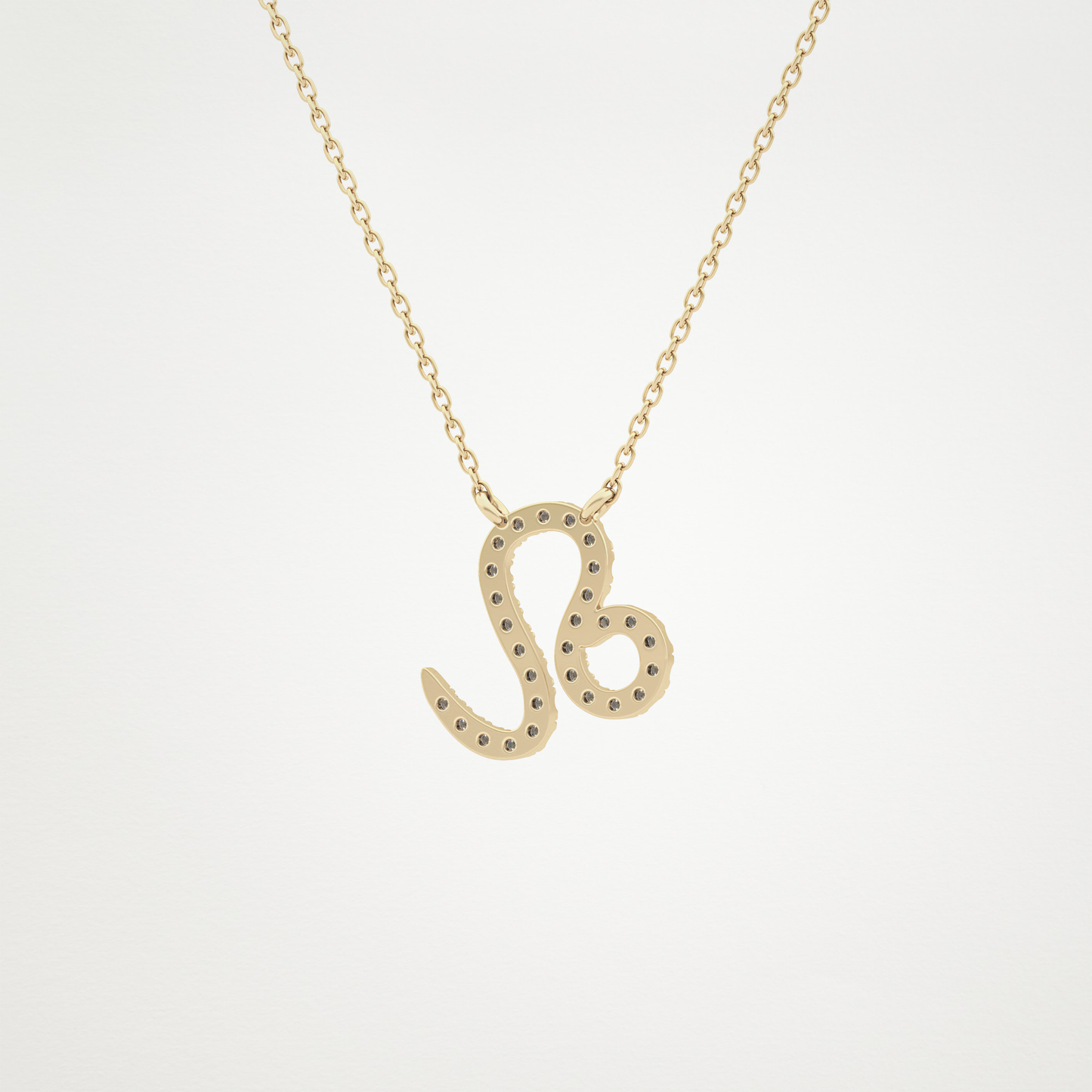 0.14 TCW Round Lab Grown Diamond Leo Zodiac Sign Necklace