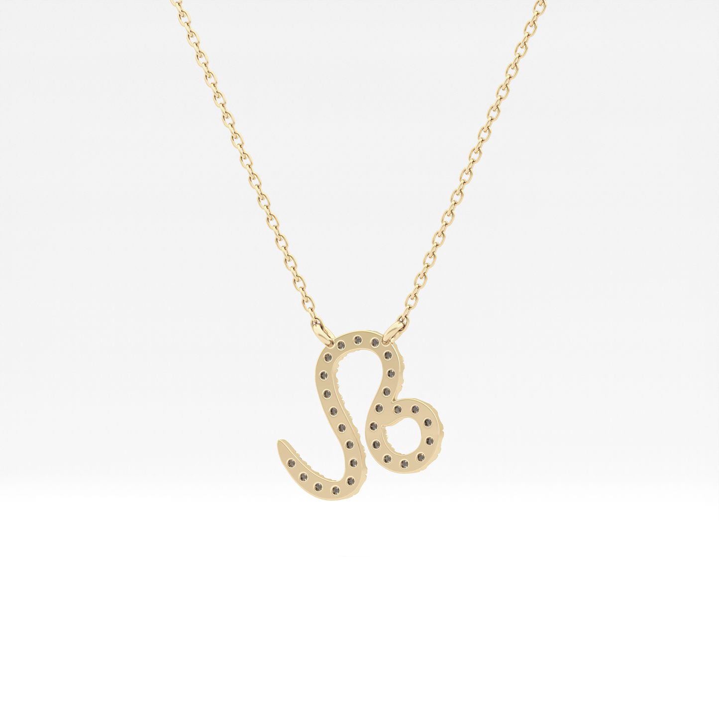 0.14 TCW Round Lab Grown Diamond Leo Zodiac Sign Necklace