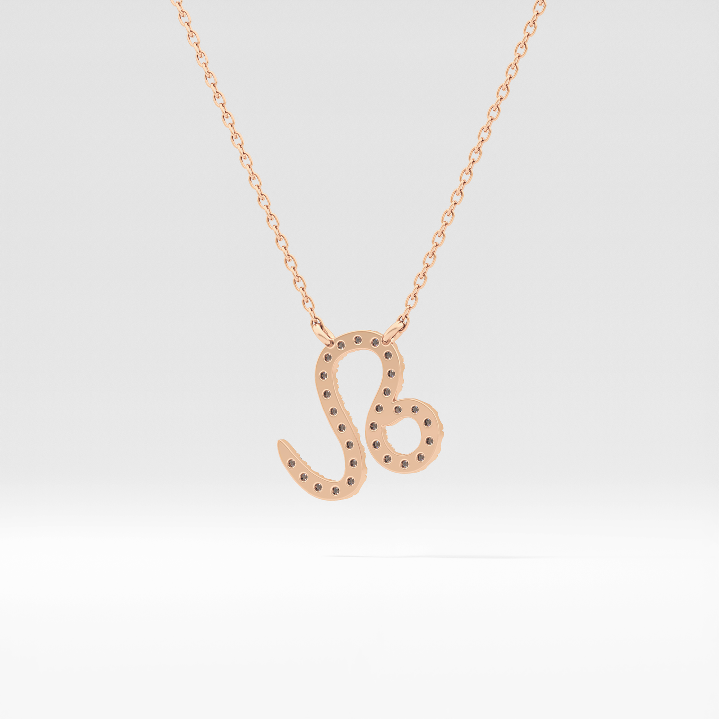 0.14 TCW Round Lab Grown Diamond Leo Zodiac Sign Necklace