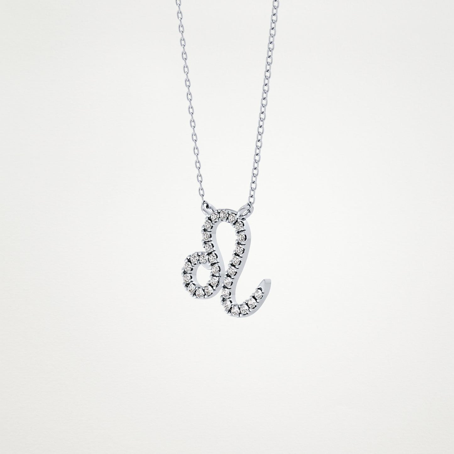 0.14 TCW Round Lab Grown Diamond Leo Zodiac Sign Necklace