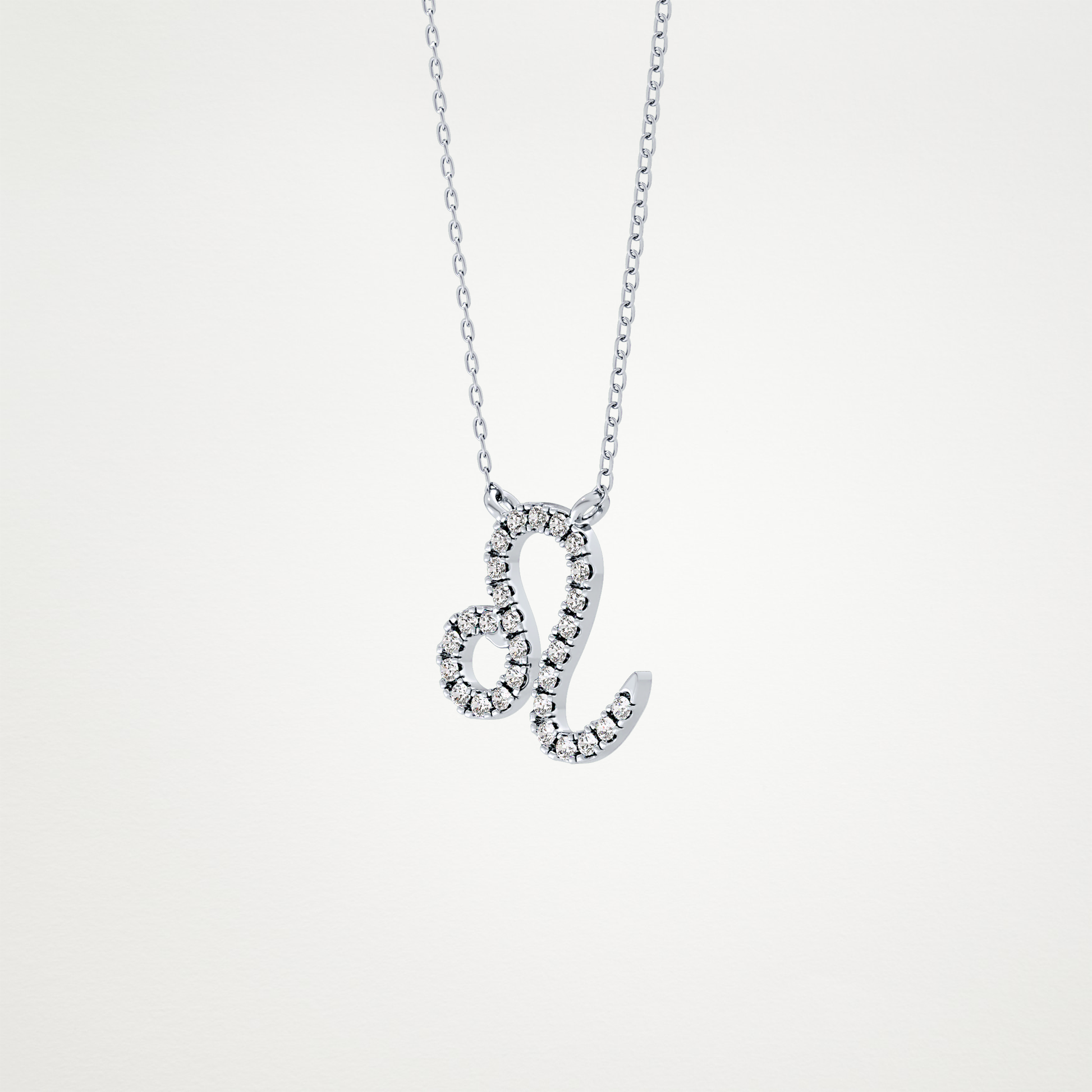 0.14 TCW Round Lab Grown Diamond Leo Zodiac Sign Necklace