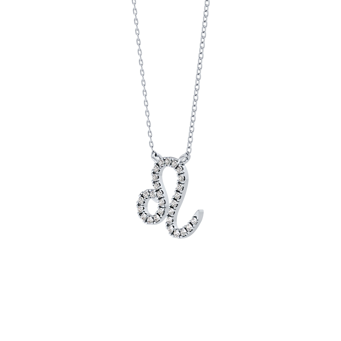 0.14 TCW Round Lab Grown Diamond Leo Zodiac Sign Necklace