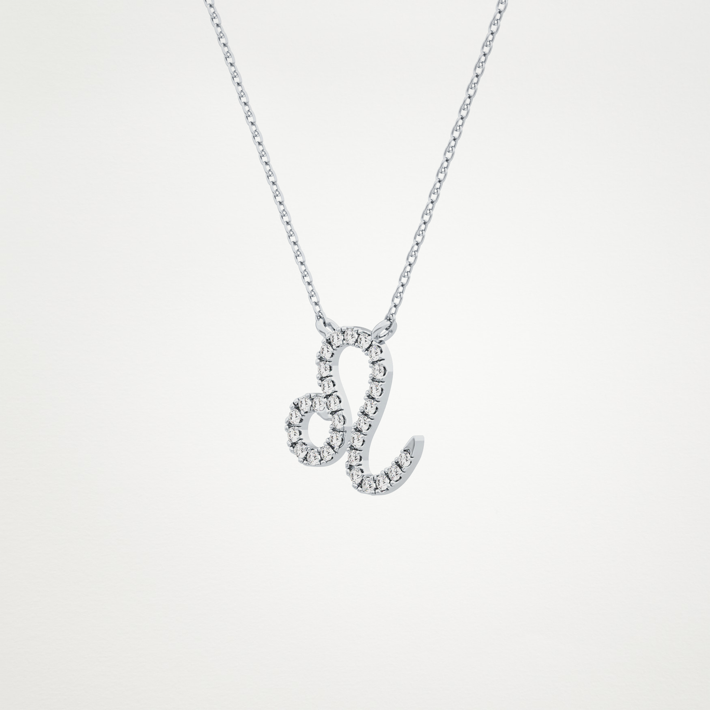 0.14 TCW Round Lab Grown Diamond Leo Zodiac Sign Necklace