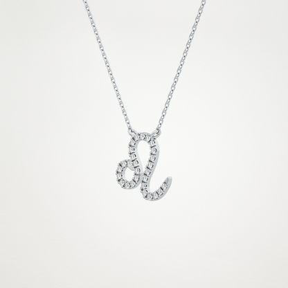 0.14 TCW Round Lab Grown Diamond Leo Zodiac Sign Necklace