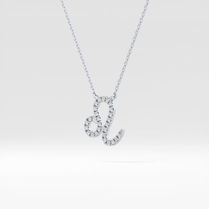 0.14 TCW Round Lab Grown Diamond Leo Zodiac Sign Necklace