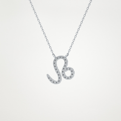 0.14 TCW Round Lab Grown Diamond Leo Zodiac Sign Necklace