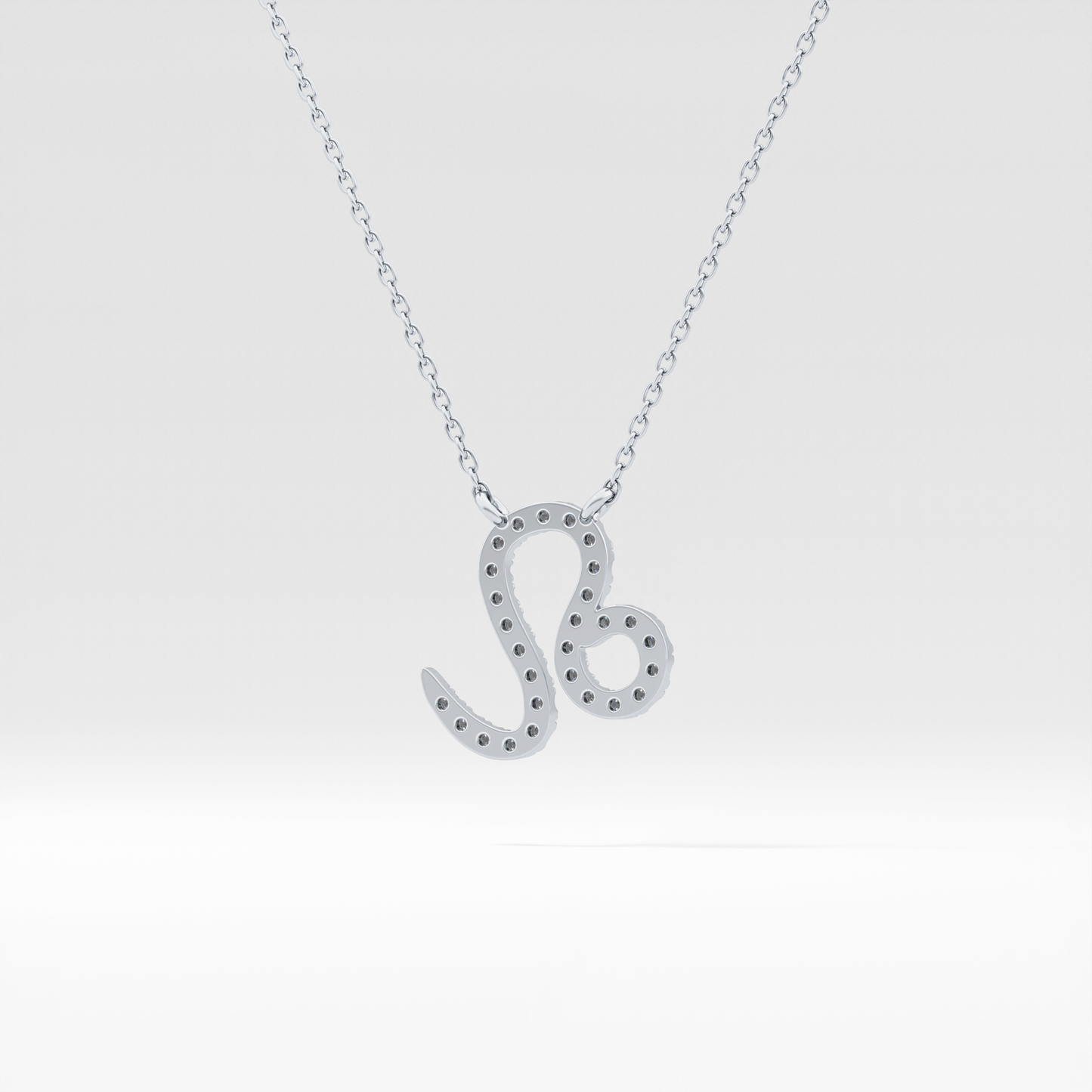 0.14 TCW Round Lab Grown Diamond Leo Zodiac Sign Necklace