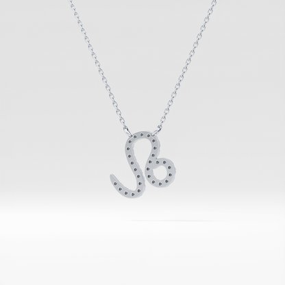0.14 TCW Round Lab Grown Diamond Leo Zodiac Sign Necklace