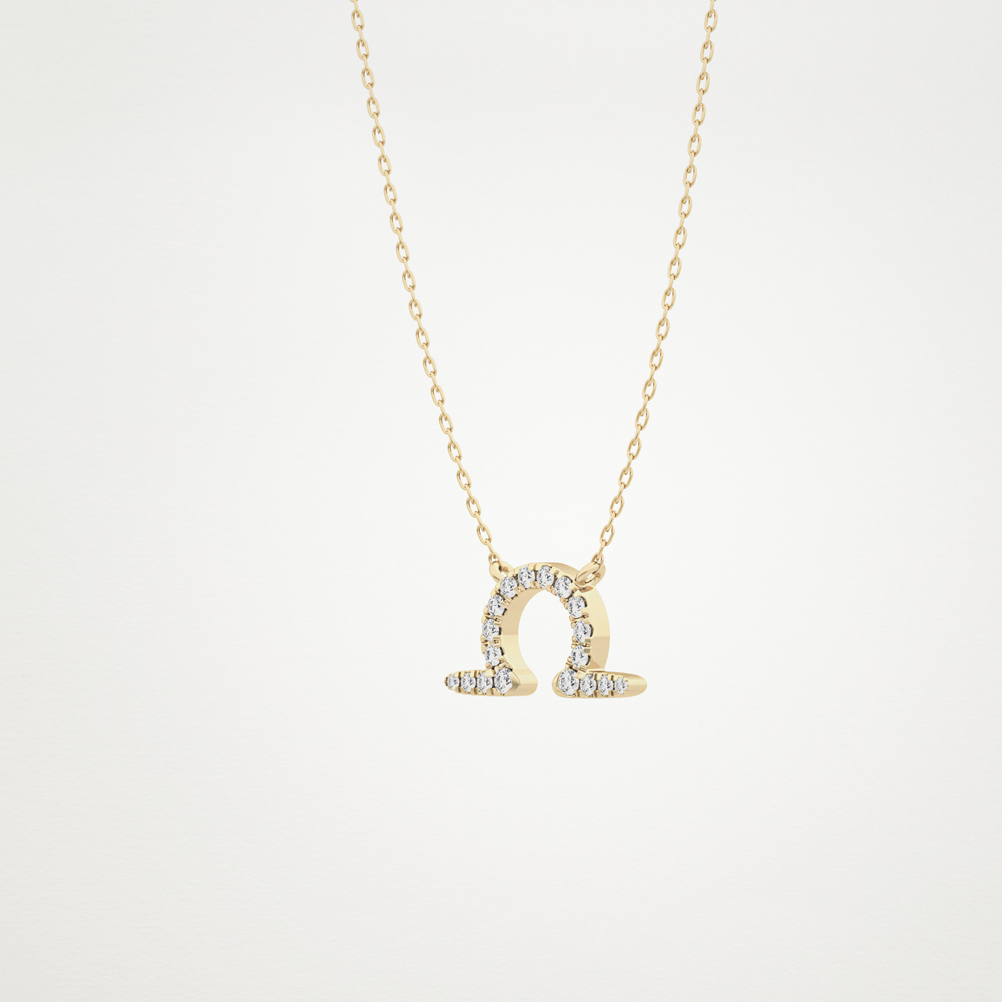 0.101 TCW Round Lab Grown Diamond Libra Zodiac Sign Necklace