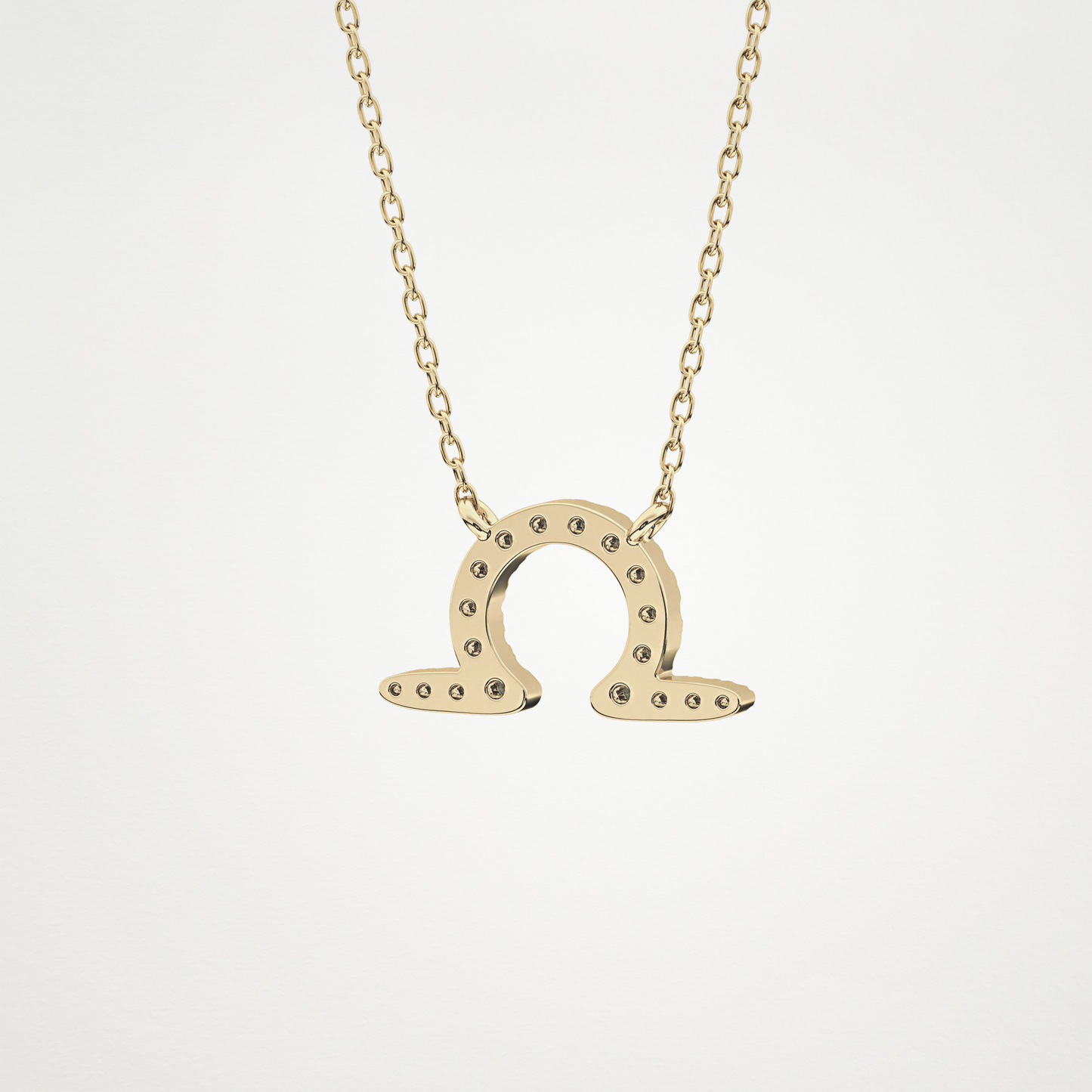 0.101 TCW Round Lab Grown Diamond Libra Zodiac Sign Necklace