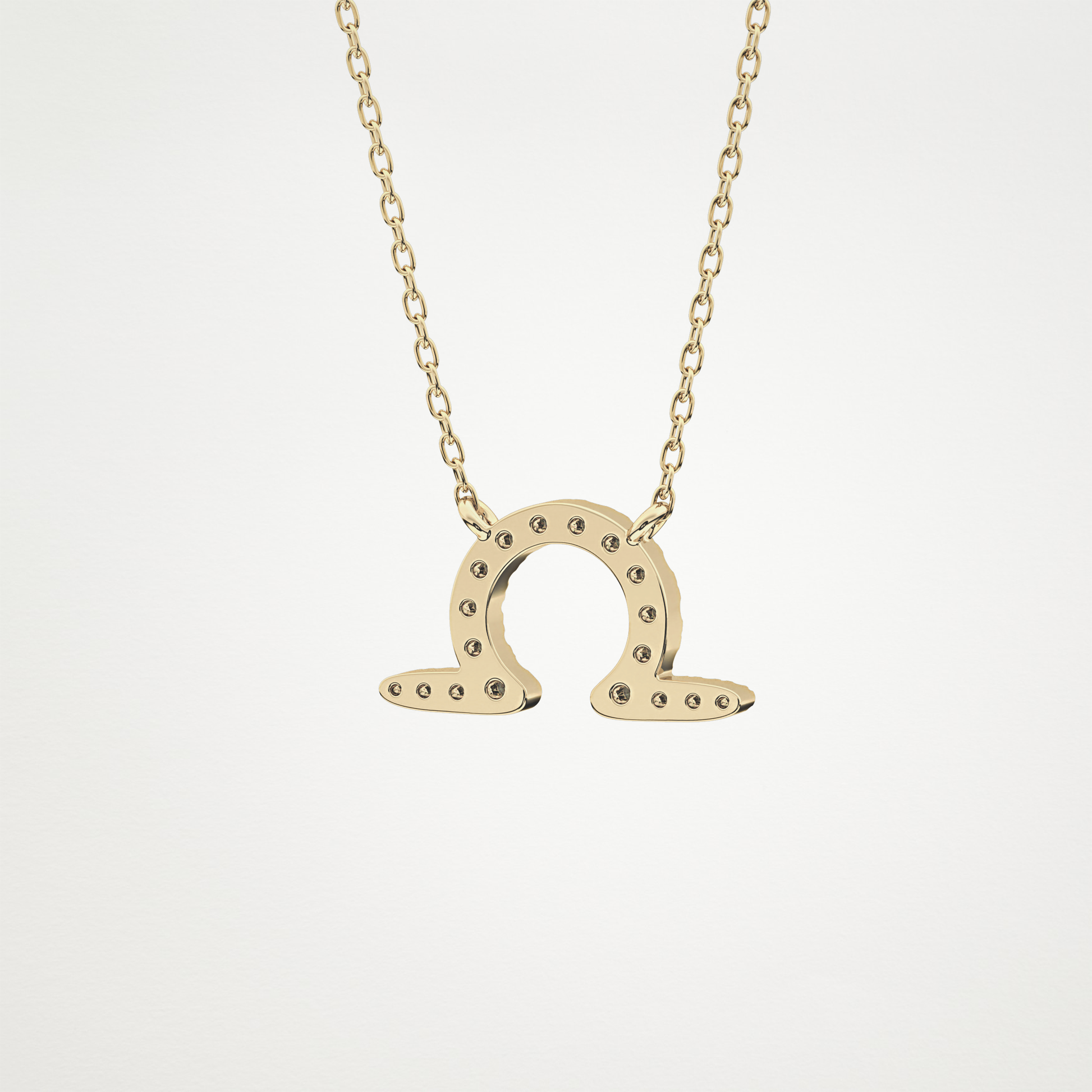 0.101 TCW Round Lab Grown Diamond Libra Zodiac Sign Necklace