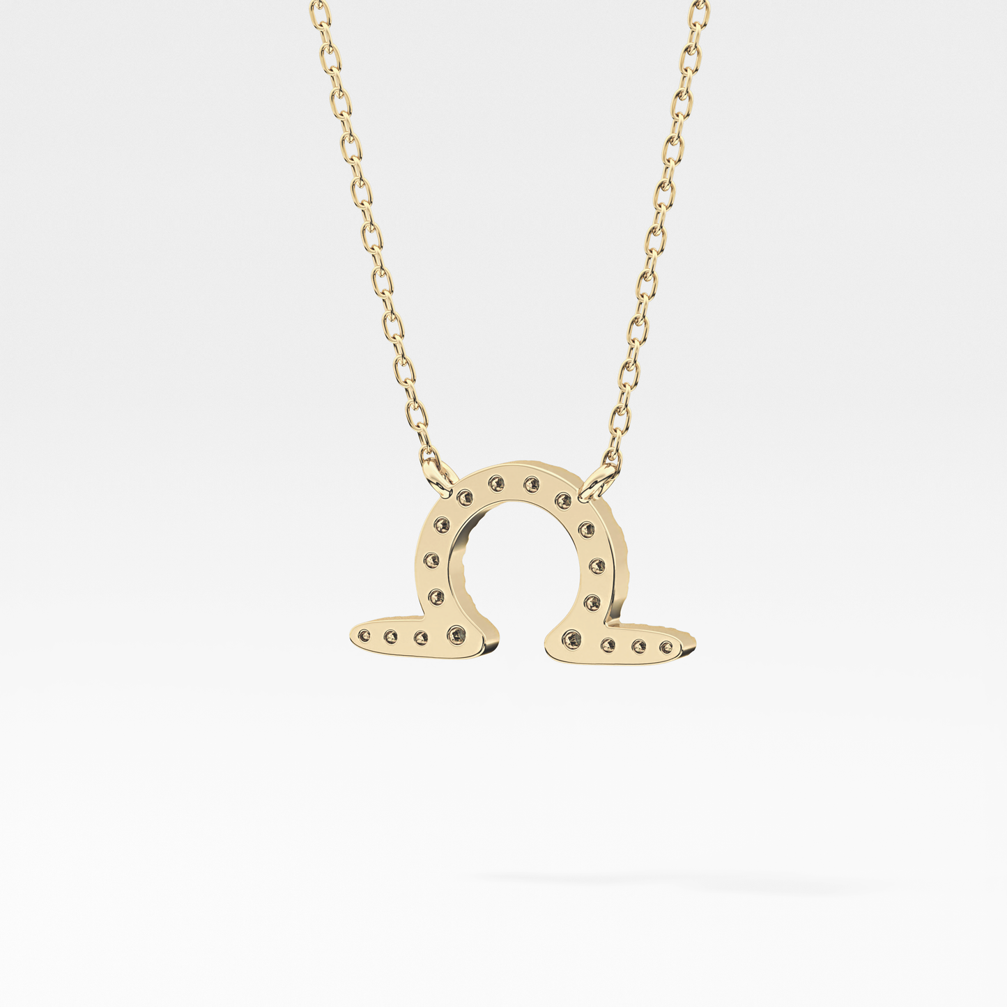 0.101 TCW Round Lab Grown Diamond Libra Zodiac Sign Necklace