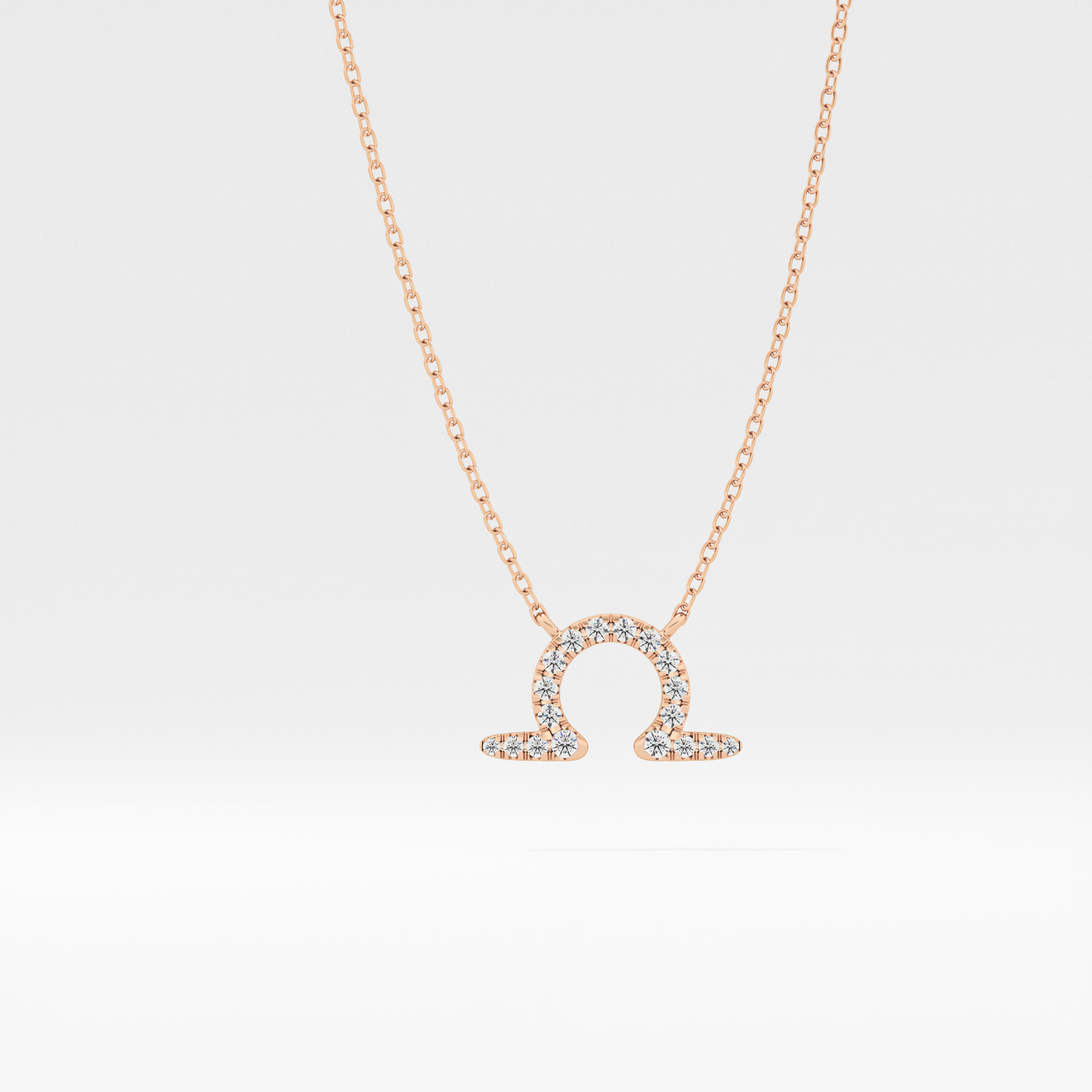 0.101 TCW Round Lab Grown Diamond Libra Zodiac Sign Necklace