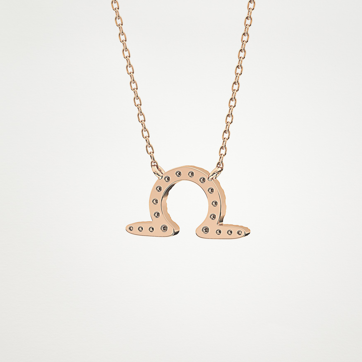 0.101 TCW Round Lab Grown Diamond Libra Zodiac Sign Necklace