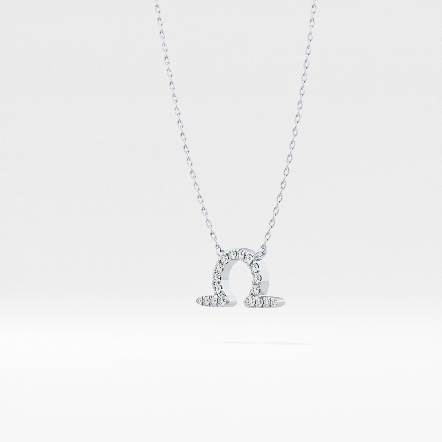 0.101 TCW Round Lab Grown Diamond Libra Zodiac Sign Necklace