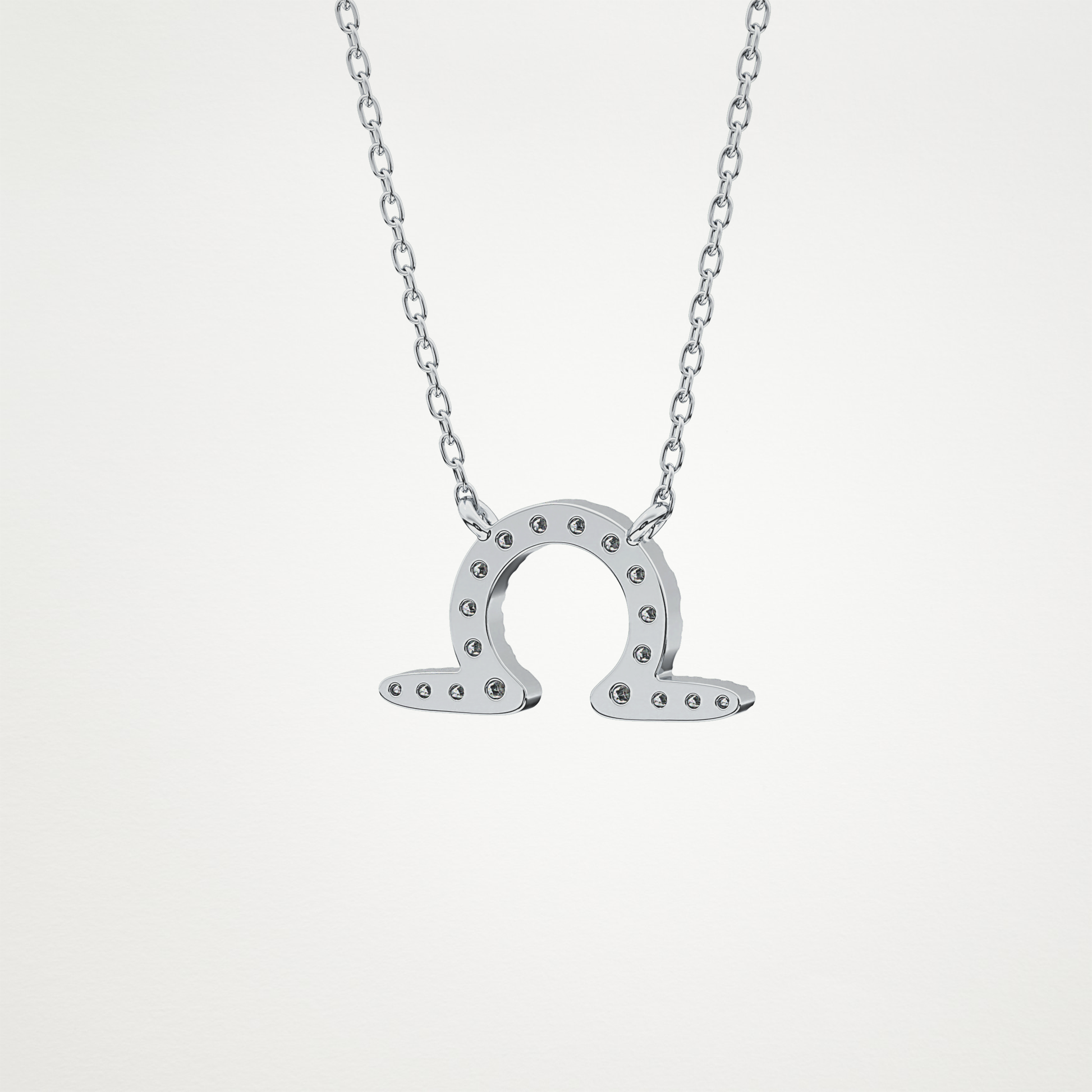 0.101 TCW Round Lab Grown Diamond Libra Zodiac Sign Necklace