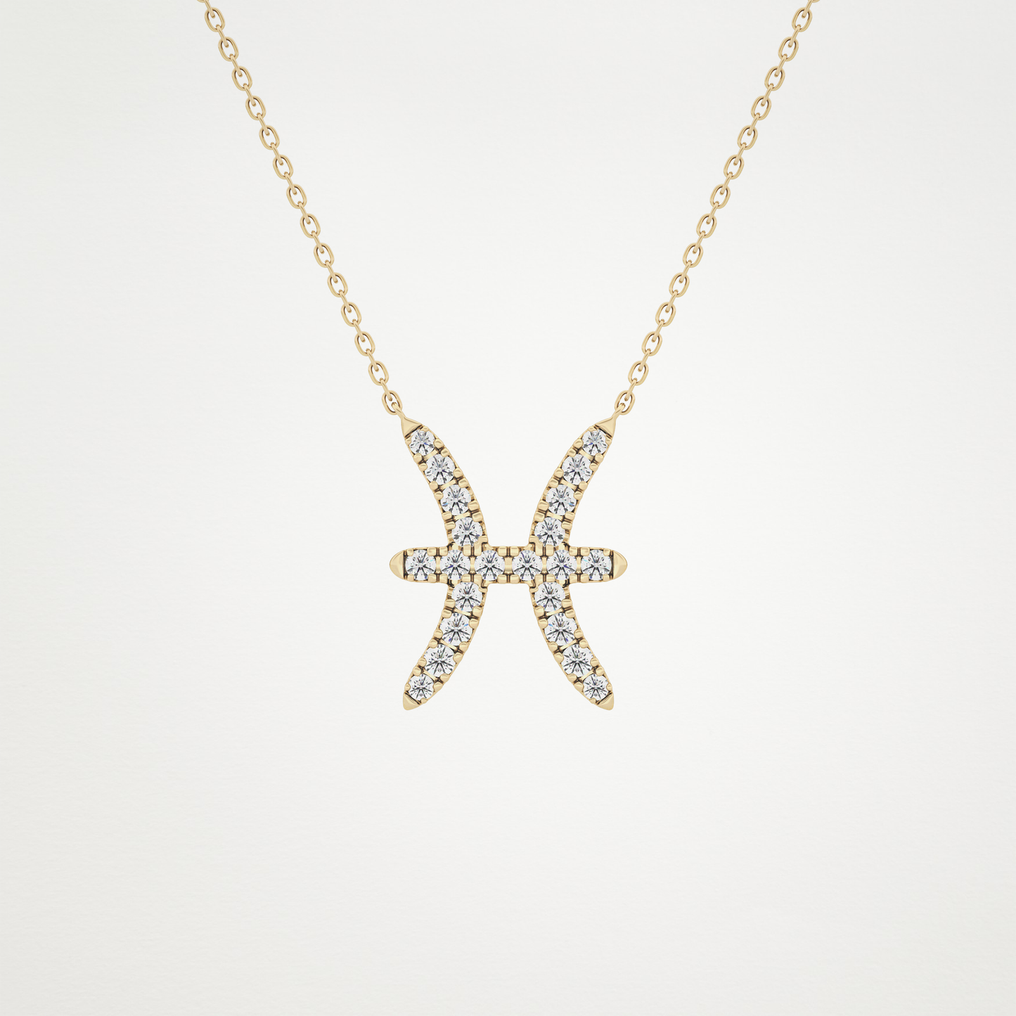 0.273 TCW Round Lab Grown Diamond Pisces Zodiac Sign Necklace