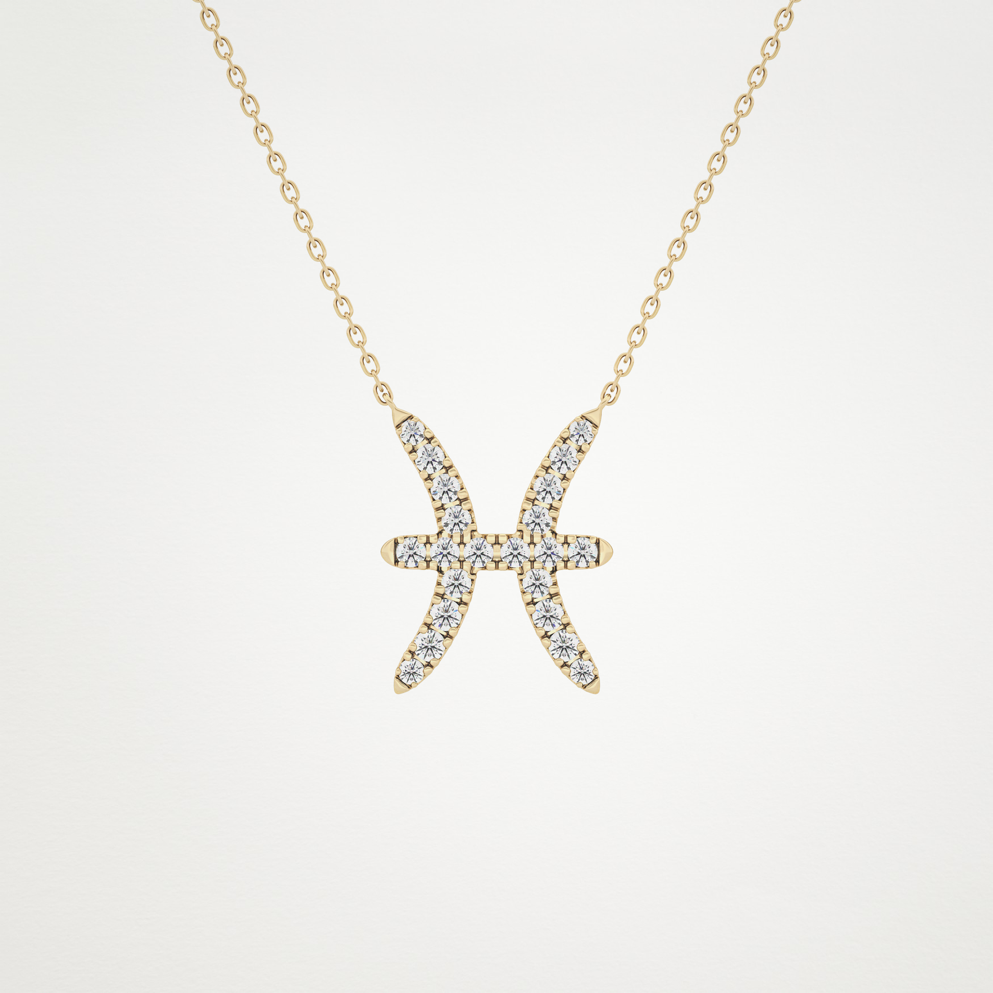 0.273 TCW Round Lab Grown Diamond Pisces Zodiac Sign Necklace