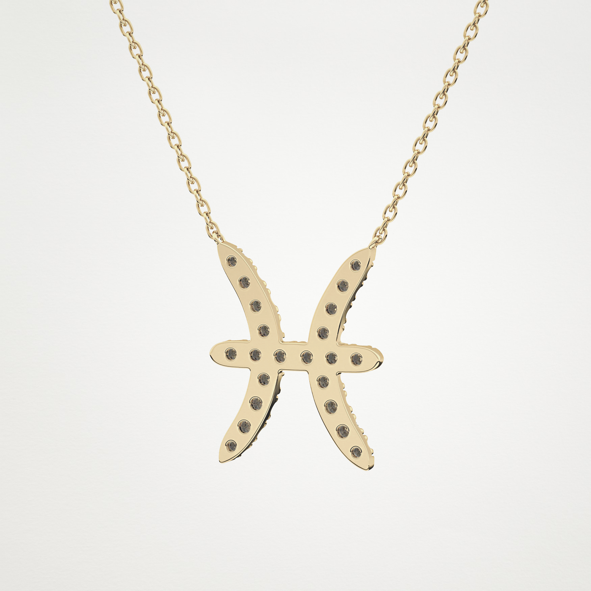 0.273 TCW Round Lab Grown Diamond Pisces Zodiac Sign Necklace