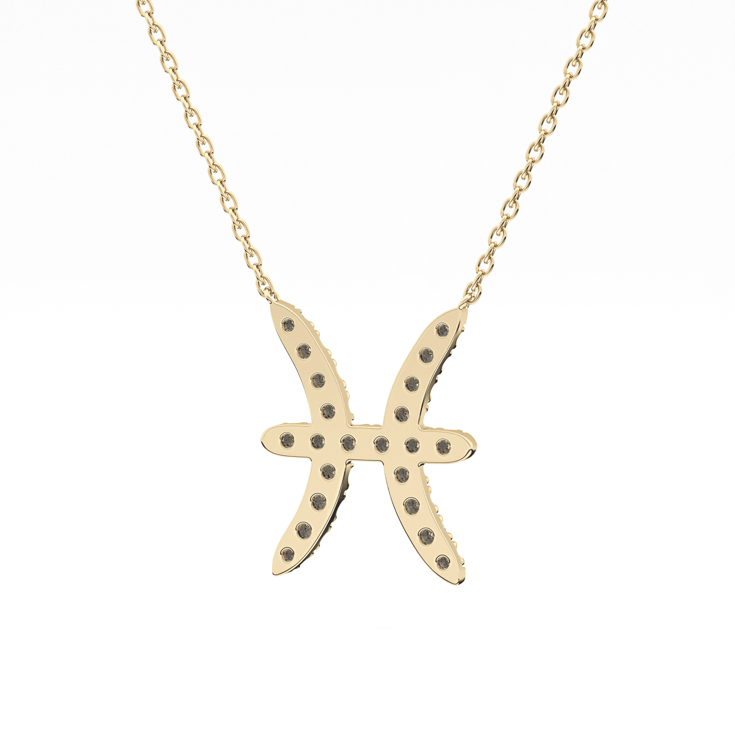 0.273 TCW Round Lab Grown Diamond Pisces Zodiac Sign Necklace