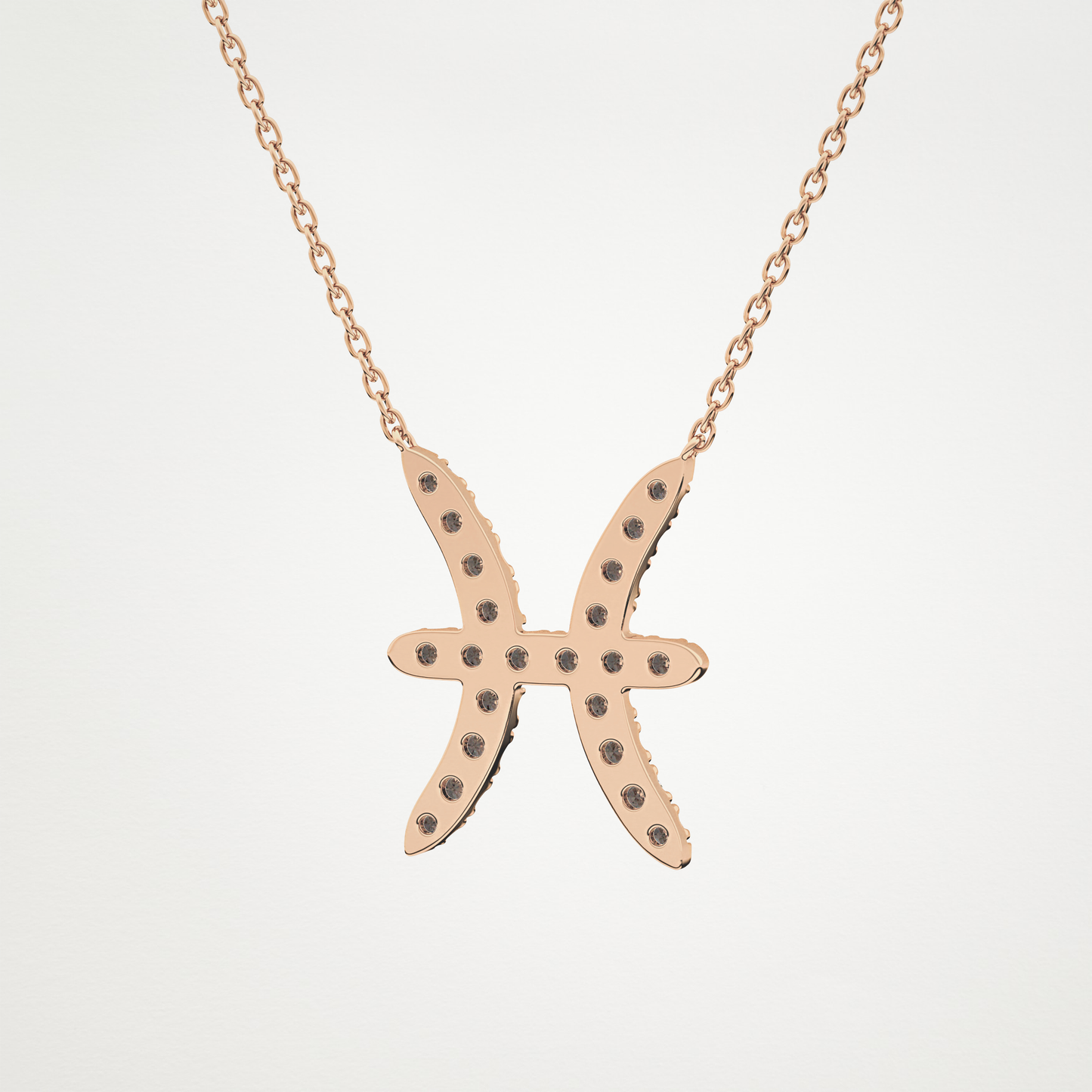 0.273 TCW Round Lab Grown Diamond Pisces Zodiac Sign Necklace