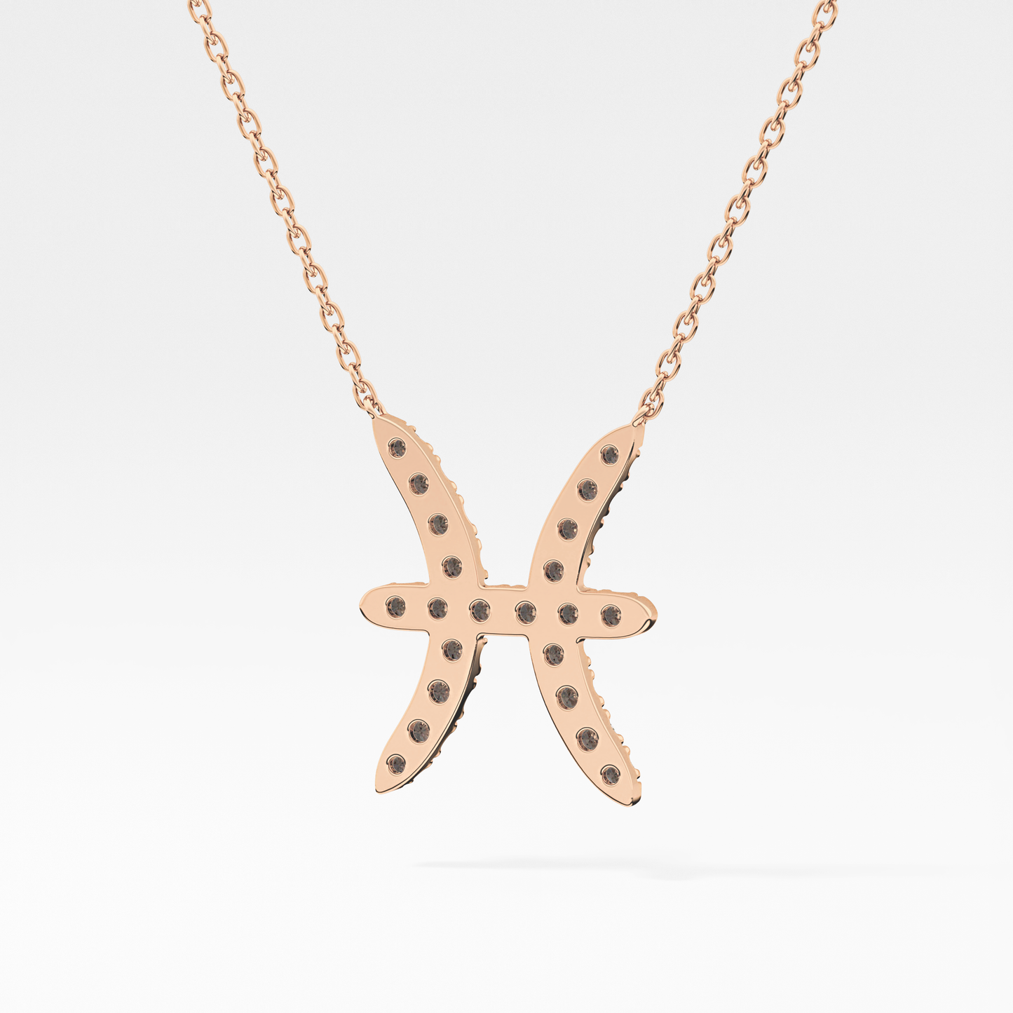0.273 TCW Round Lab Grown Diamond Pisces Zodiac Sign Necklace