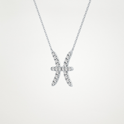 0.273 TCW Round Lab Grown Diamond Pisces Zodiac Sign Necklace