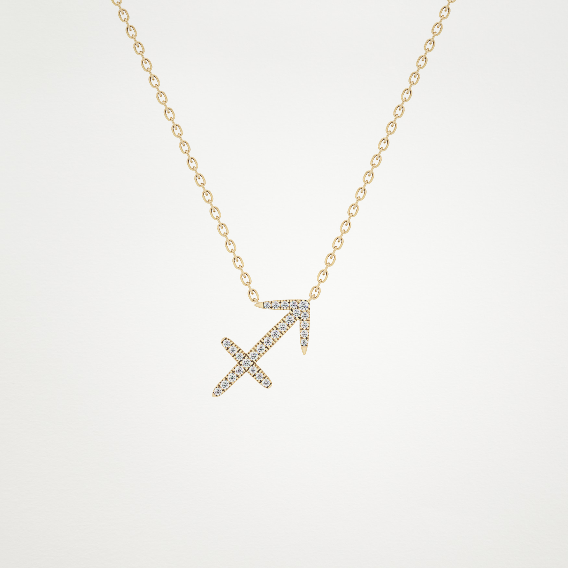 0.042 TCW Round Lab Grown Diamond Sagittarius Zodiac Sign Necklace
