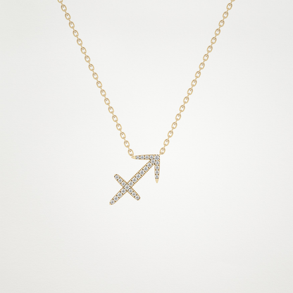 0.042 TCW Round Lab Grown Diamond Sagittarius Zodiac Sign Necklace