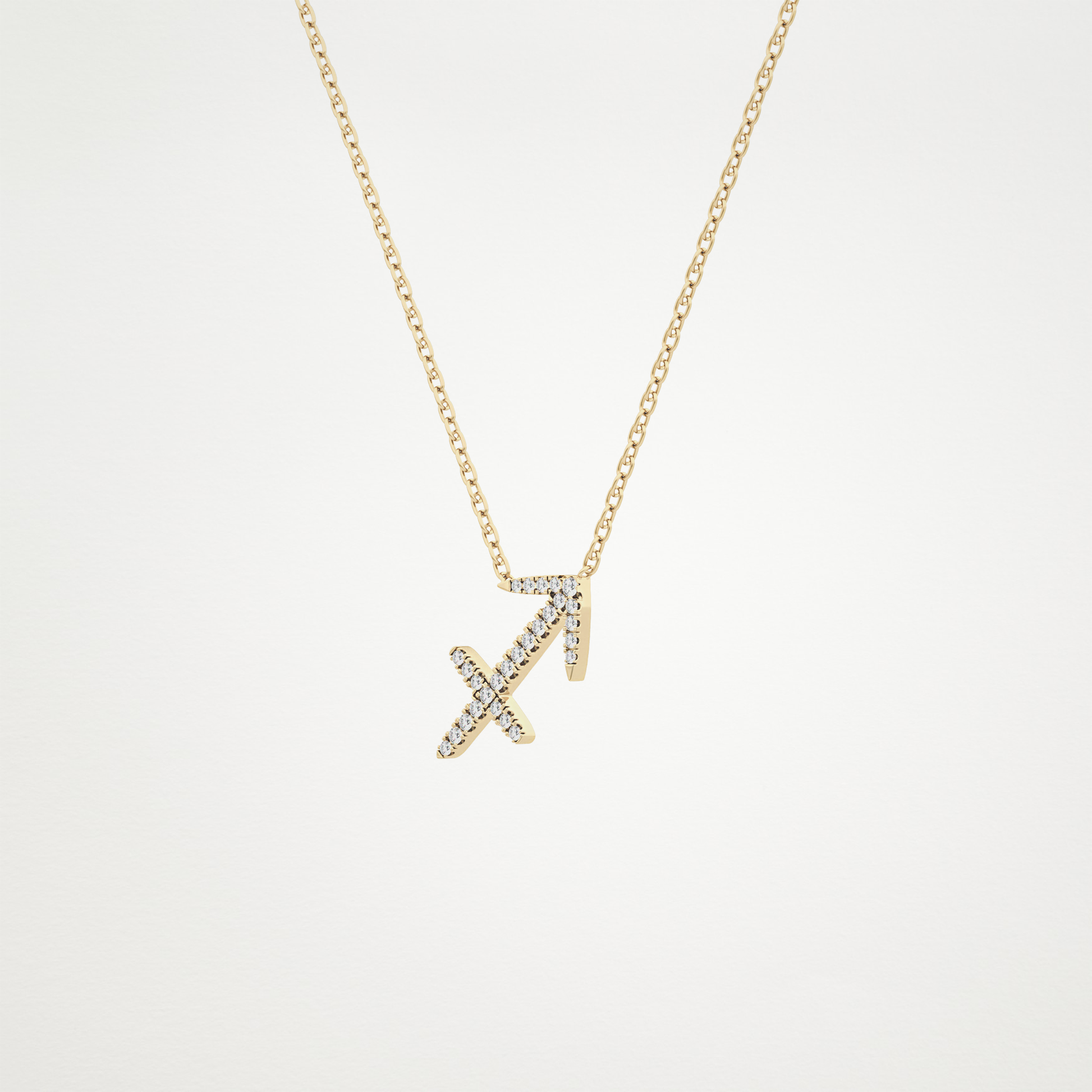 0.042 TCW Round Lab Grown Diamond Sagittarius Zodiac Sign Necklace