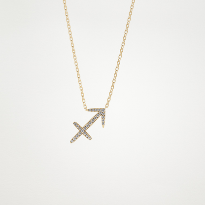 0.042 TCW Round Lab Grown Diamond Sagittarius Zodiac Sign Necklace