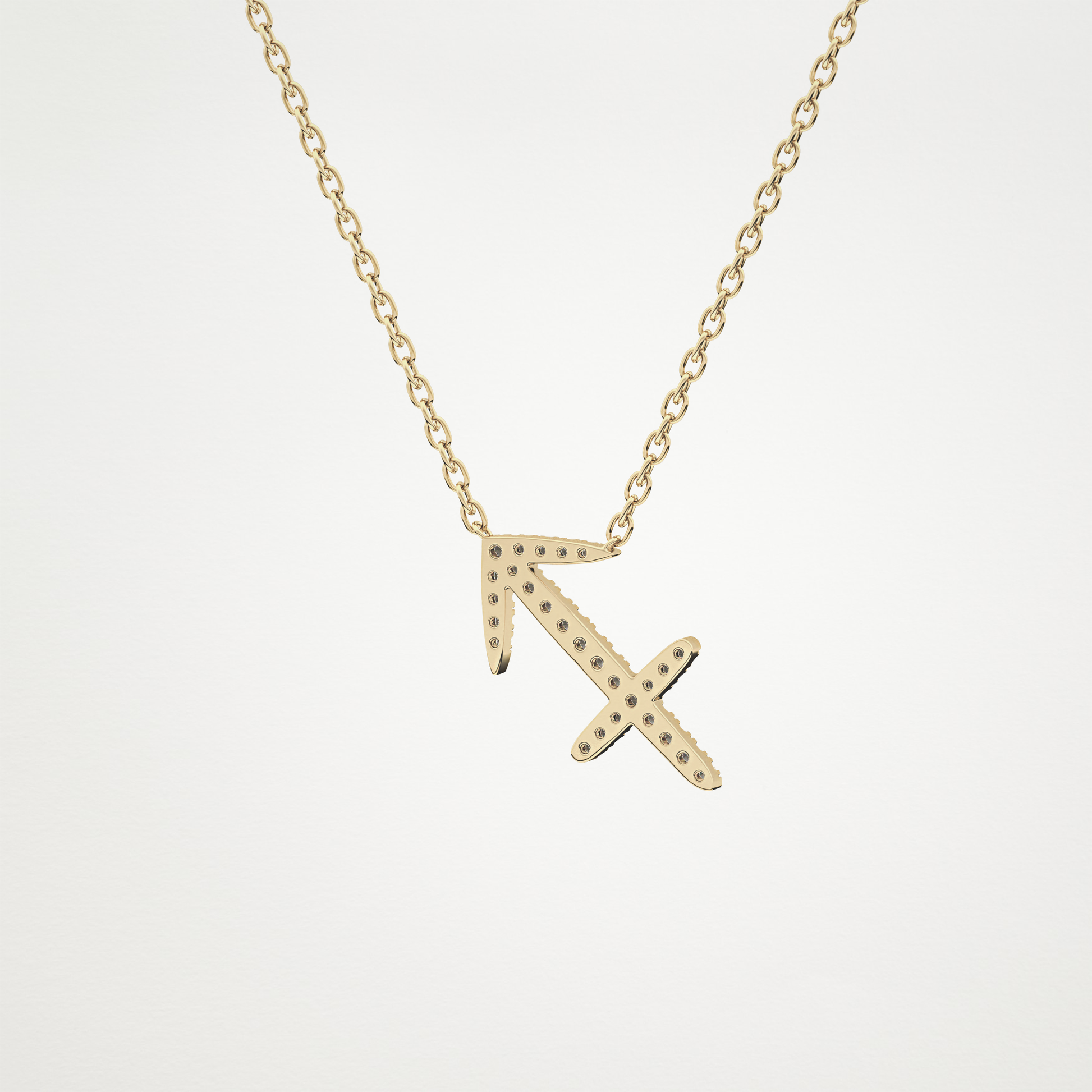 0.042 TCW Round Lab Grown Diamond Sagittarius Zodiac Sign Necklace