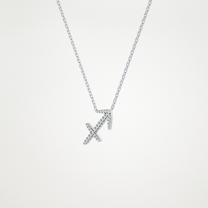 0.042 TCW Round Lab Grown Diamond Sagittarius Zodiac Sign Necklace