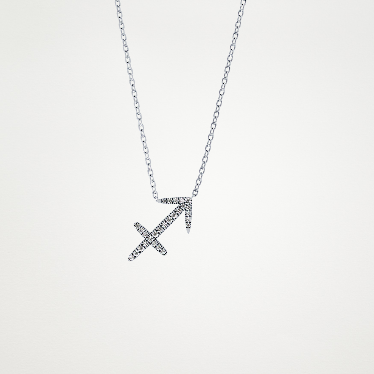 0.042 TCW Round Lab Grown Diamond Sagittarius Zodiac Sign Necklace