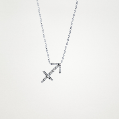 0.042 TCW Round Lab Grown Diamond Sagittarius Zodiac Sign Necklace