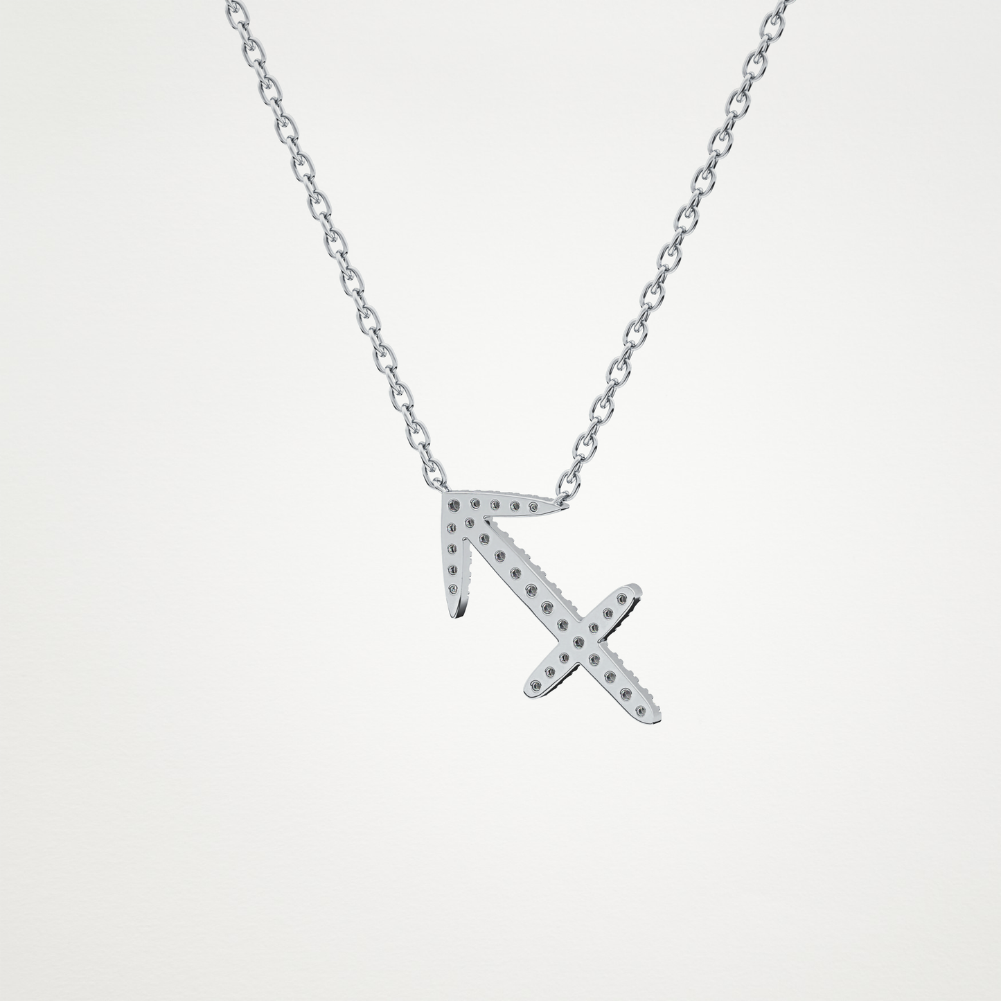 0.042 TCW Round Lab Grown Diamond Sagittarius Zodiac Sign Necklace