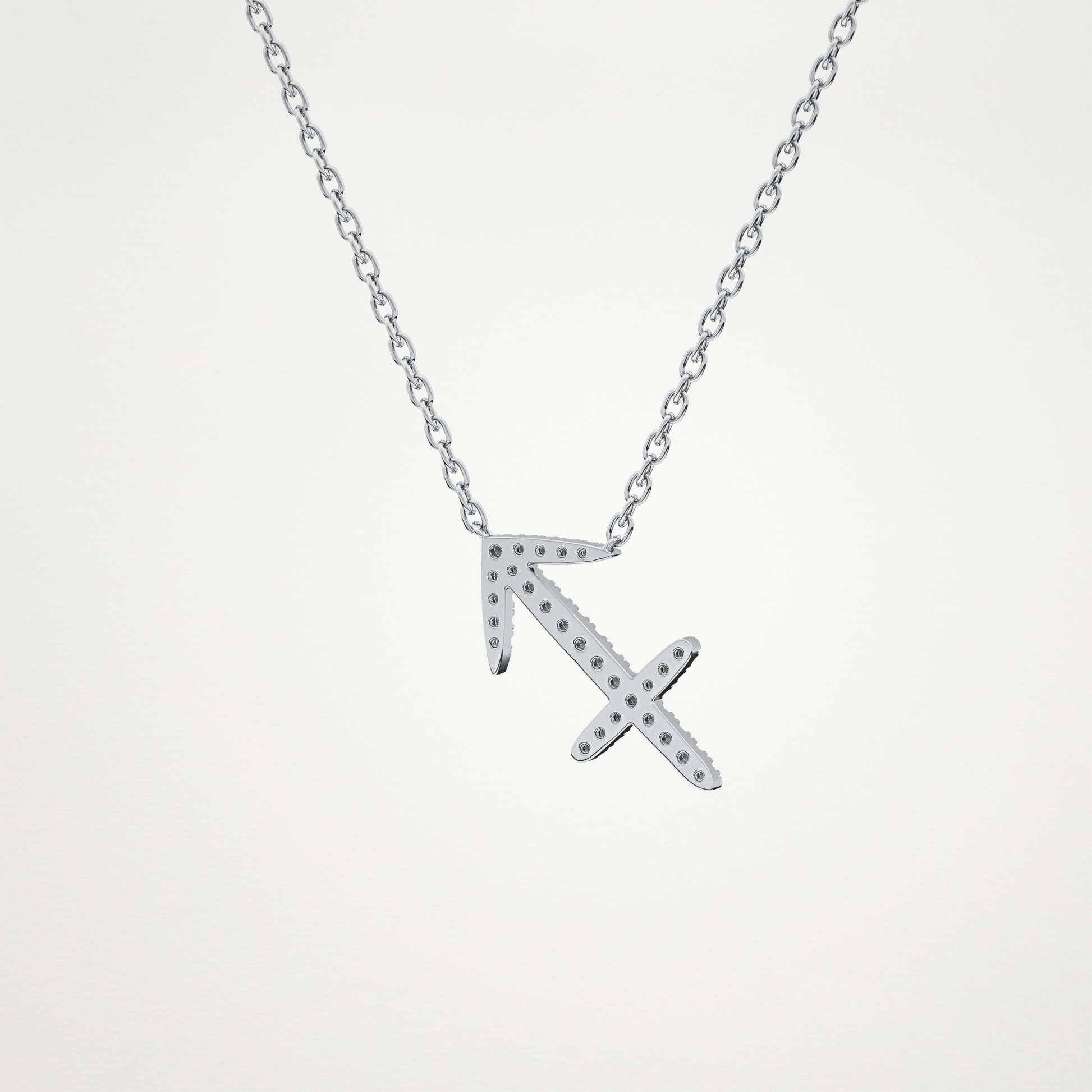 0.042 TCW Round Lab Grown Diamond Sagittarius Zodiac Sign Necklace