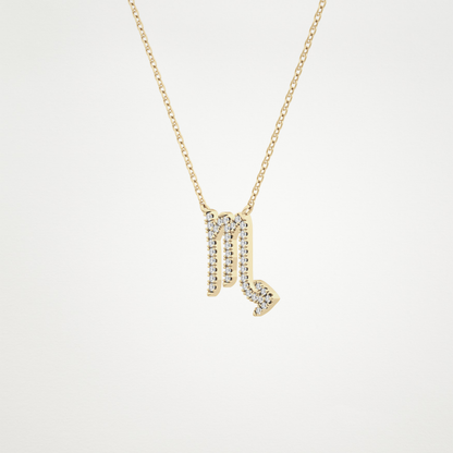 0.093 TCW Round Lab Grown Diamond Scorpio Zodiac Sign Necklace