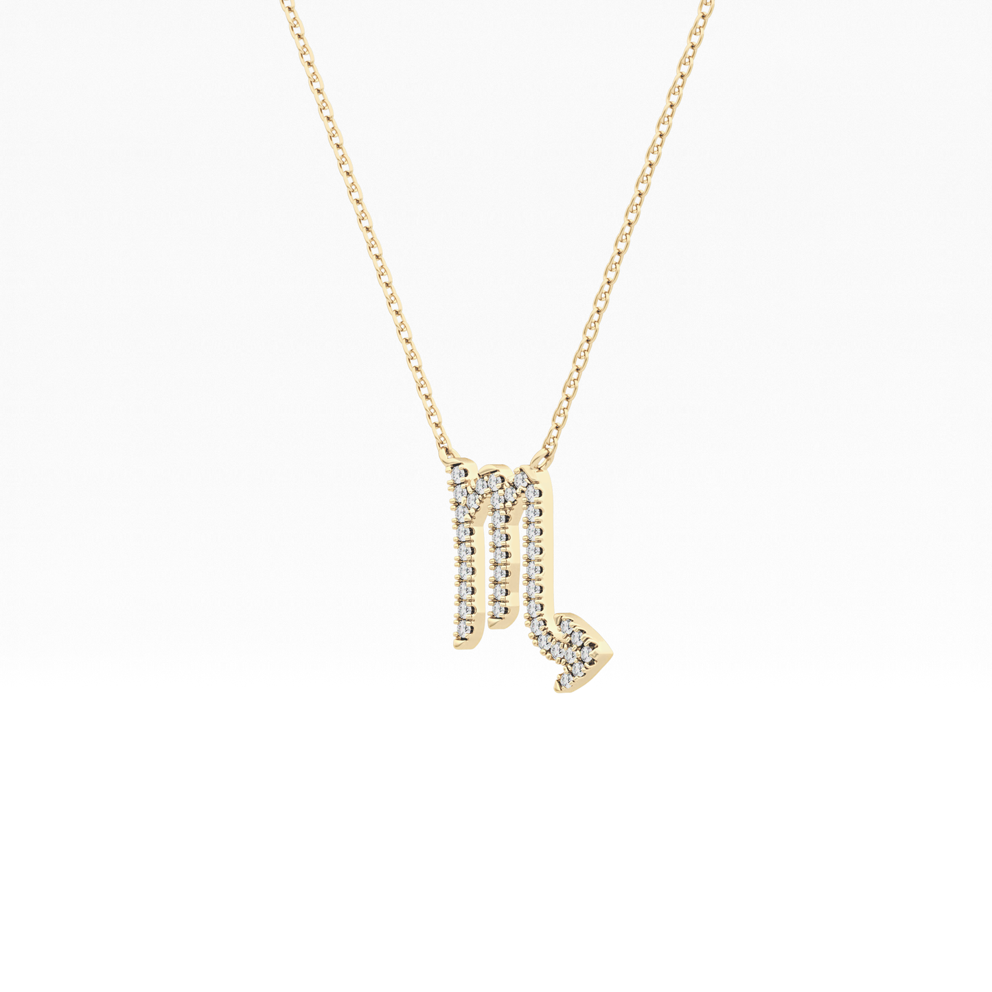 0.093 TCW Round Lab Grown Diamond Scorpio Zodiac Sign Necklace