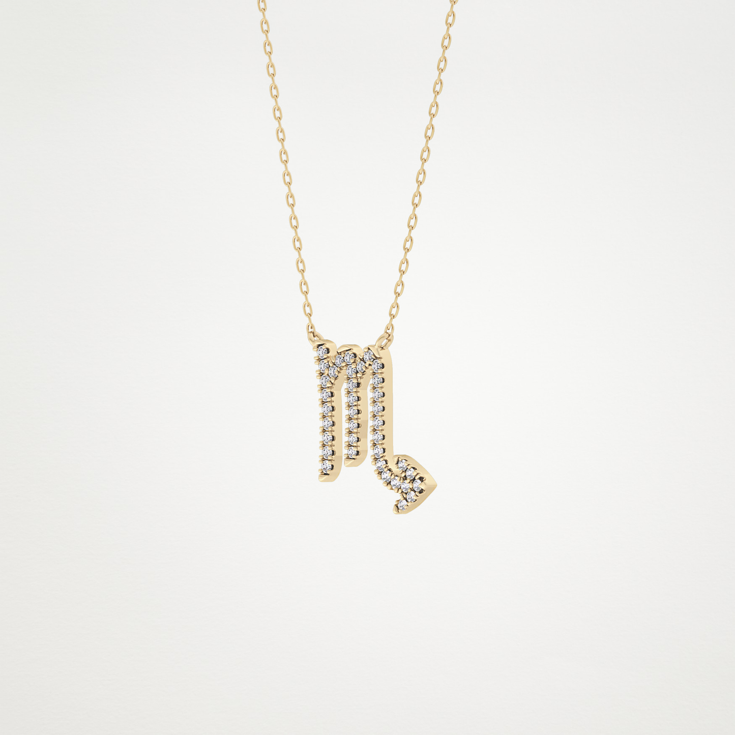 0.093 TCW Round Lab Grown Diamond Scorpio Zodiac Sign Necklace